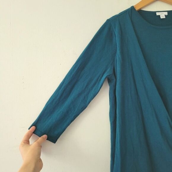 J. Jill Teal Cotton/Modal Blend Sweater Tie M - Picture 5 of 8